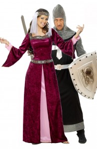 déguisement couple reine et chevalier médiéval