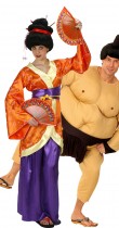 Déguisement couple sumo et geisha