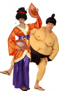 déguisement couple sumo et geisha