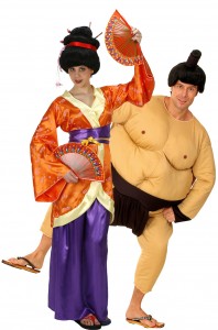 déguisement couple sumo et geisha
