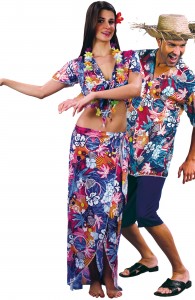 déguisement couple touristes hawaiens