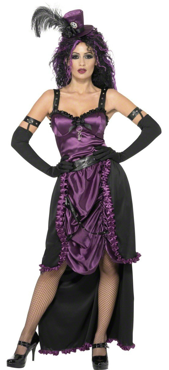 Costume Joker Ou Reine De Cœur Gothique – Robe Fluide + Couronne – Cosplay, Halloween, Carnaval – Vegas – Adulte