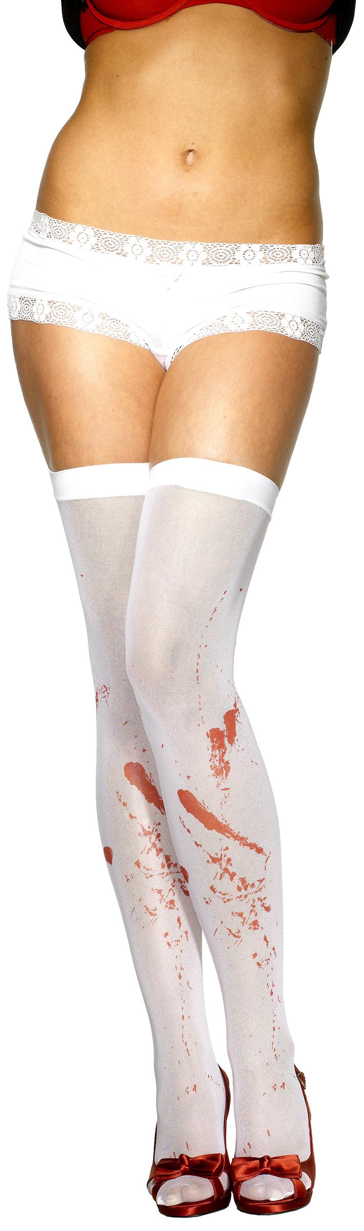 YUZHEDM Chaussettes Et Gants Sanglants D'Halloween Ensemble,Gants Blancs Impression Sanglante+Horreur Chaussettes Hautes,pour Les Fêtes D'Halloween Jeux De Rôle Effrayants