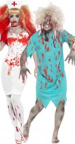 Déguisement couple infirmière et son patient zombie