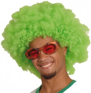 perruque afro verte