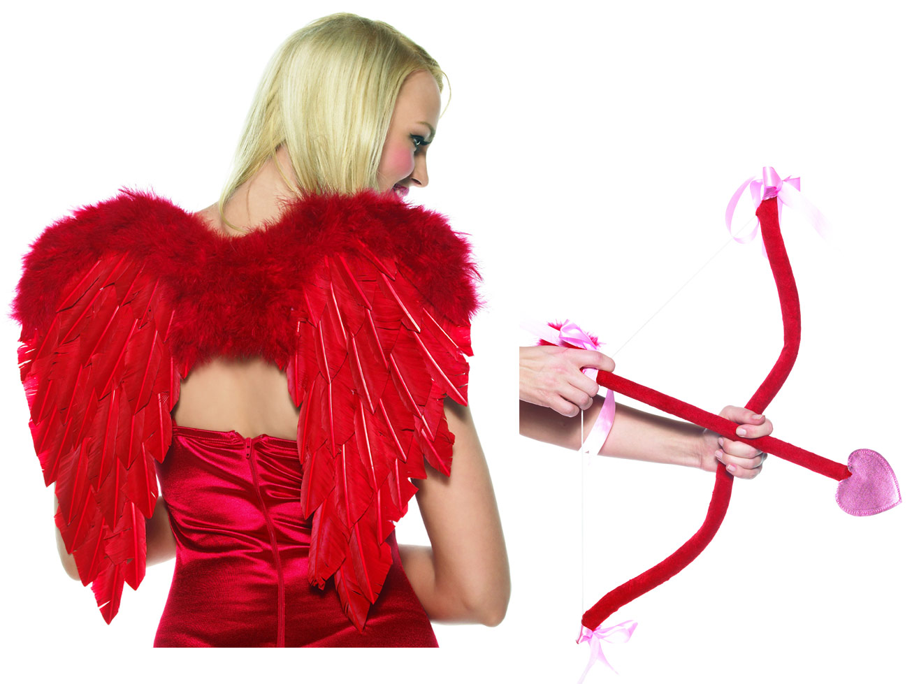 3 Bandeaux Cœur Pour Saint-Valentin - Accessoire Fête, Mariage, Photobooth - Rouge